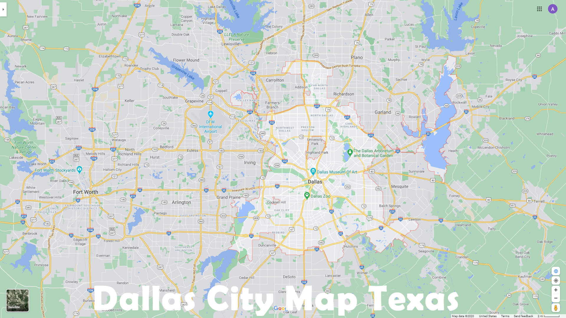 Dallas City Map Texas